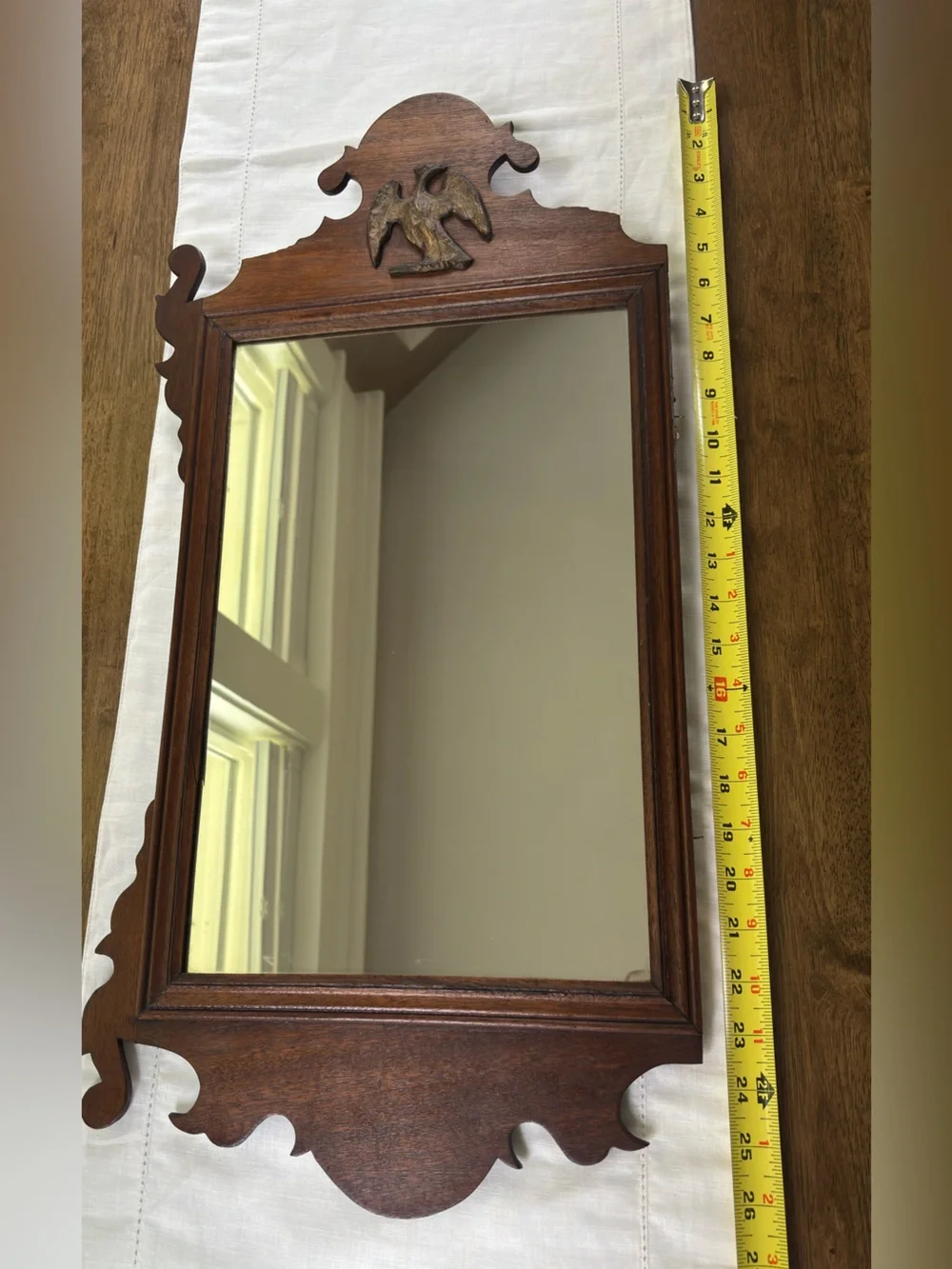 Vintage Colonial Chippendale Fretwork Wall Mirror with Gilt Eagle